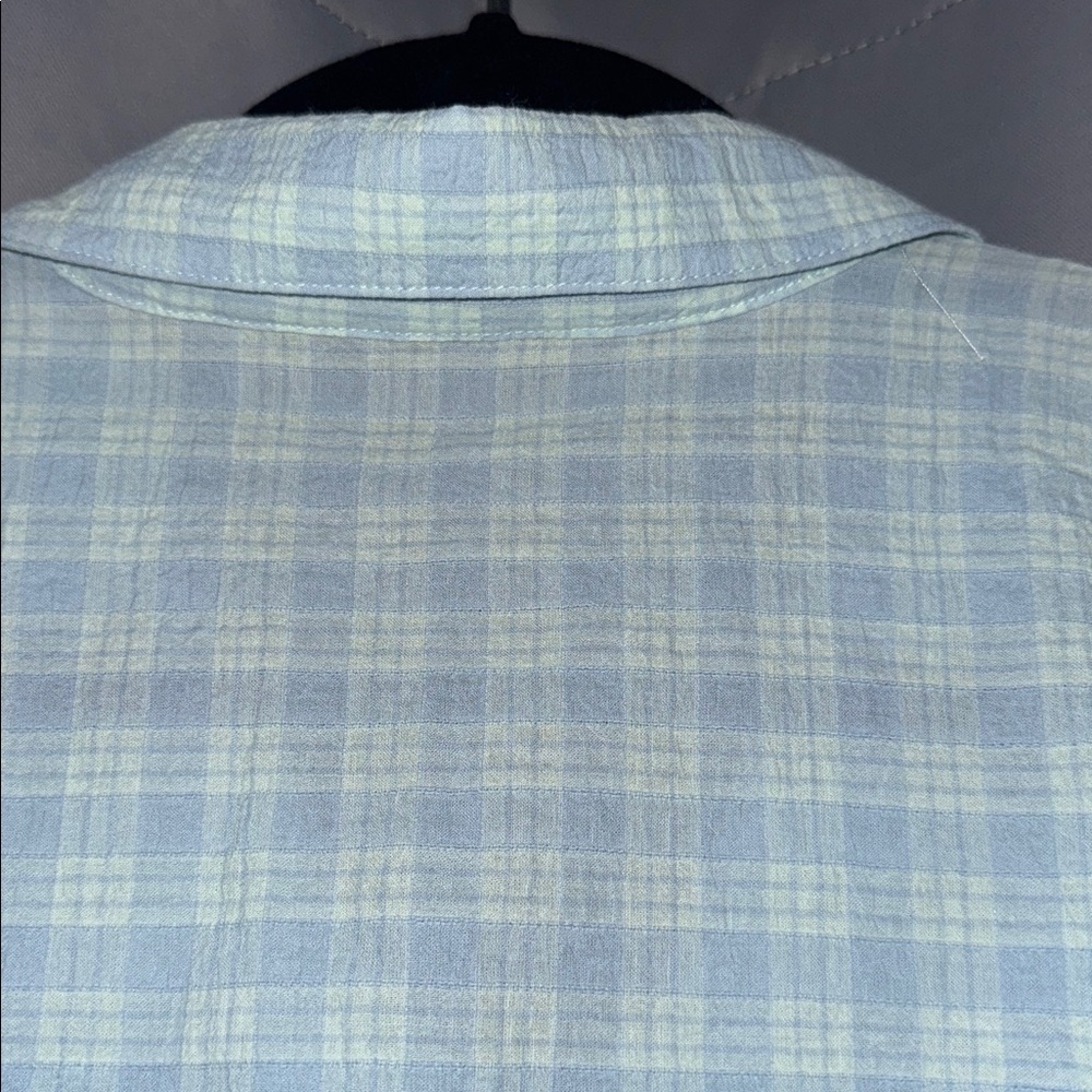 Eddie Bauer Women XL Blue Plaid Button Up Shirt Short Sleeve Casual Top - Picture 7 of 8